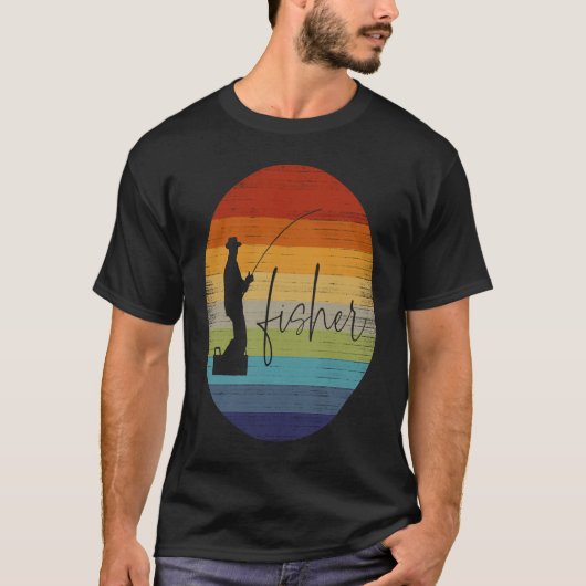 魚釣り漁師 Tシャツ (正面)