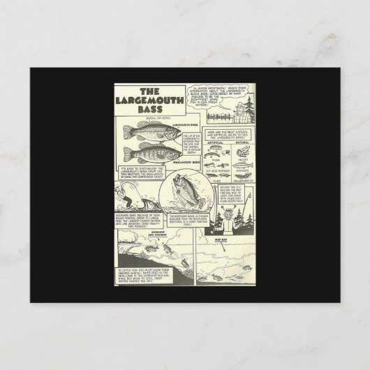 魚釣り漫画ブックティップバスベイトカワイイ ポストカード (正面)