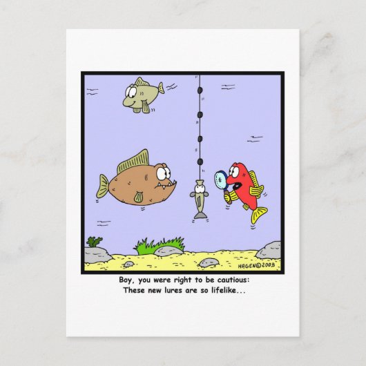 魚釣り漫画：ルアー ポストカード (正面)