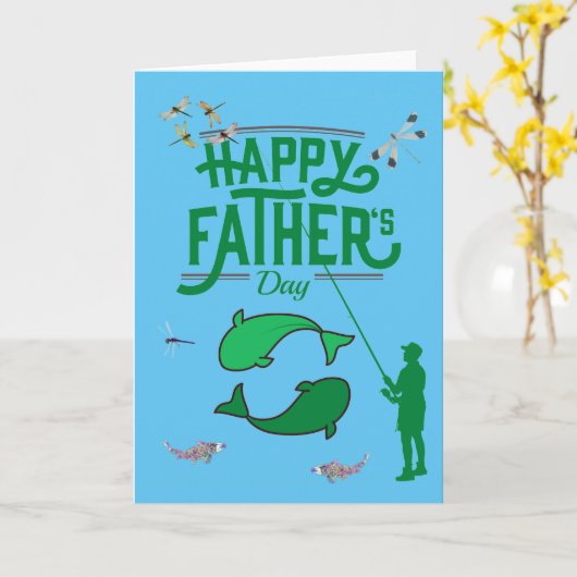 魚釣り父 カード (黄色い花)