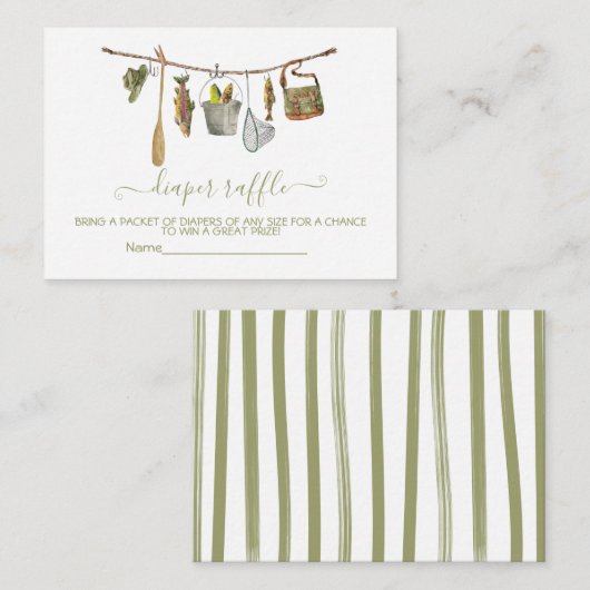 魚釣り物干しおむつラッフルカード エンクロージャーカード (正面/裏面)