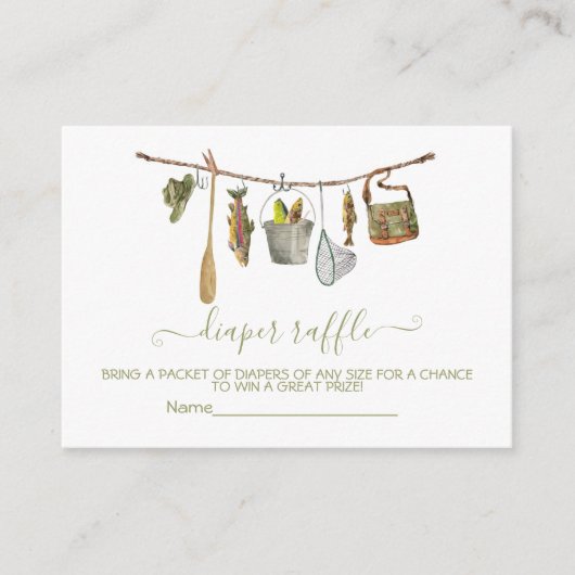 魚釣り物干しおむつラッフルカード エンクロージャーカード (正面)