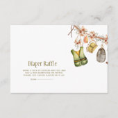 魚釣り物干しベビーシャワーオムツラッフル エンクロージャーカード (正面)