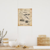 魚釣り特許 ポスター (キッチン)