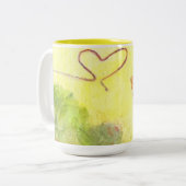 魚釣り犬および(クローズアップ)猫/マグ ツートーンマグカップ (正面左)