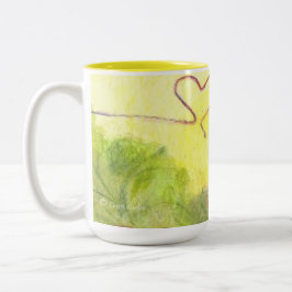 魚釣り犬および(クローズアップ)猫/マグ ツートーンマグカップ