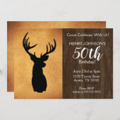 魚釣り狩りテーマ50thバースデーパーティー 招待状 (正面/裏面)