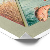 魚釣り狩りノースウェスタントラベルアドプリントポスト ポスター (角)