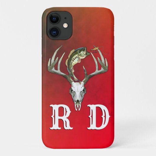 魚釣り狩りモノグラム Case-Mate iPhoneケース (裏面)