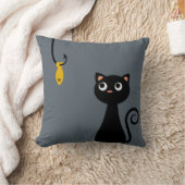 魚釣り猫 クッション (ブランケット)