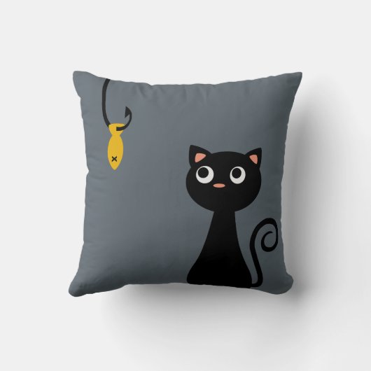 魚釣り猫 クッション (裏面)