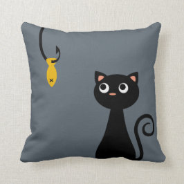 魚釣り猫 クッション