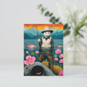 魚釣り猫 ポストカード (スタンド正面)