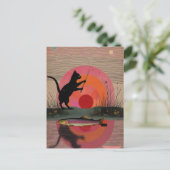 魚釣り猫 ポストカード (スタンド正面)