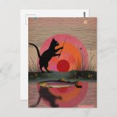 魚釣り猫 ポストカード (正面/裏面)