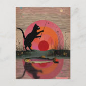 魚釣り猫 ポストカード (正面)