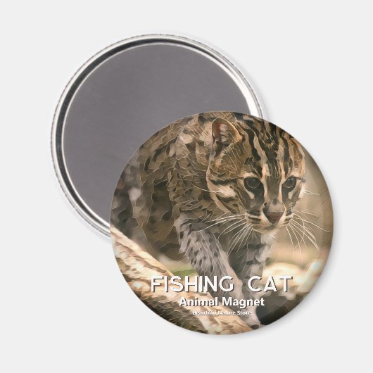 魚釣り猫 マグネット (正面/裏面)