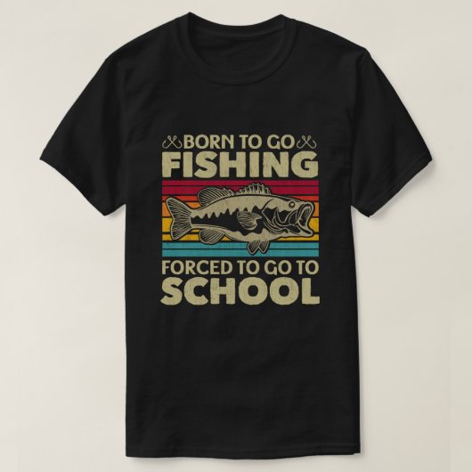 魚釣り生まれがフィッシャー学校に行かされた Tシャツ (デザイン正面)