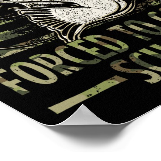 魚釣り生まれは強制的に学校迷彩柄に行く ポスター (角)