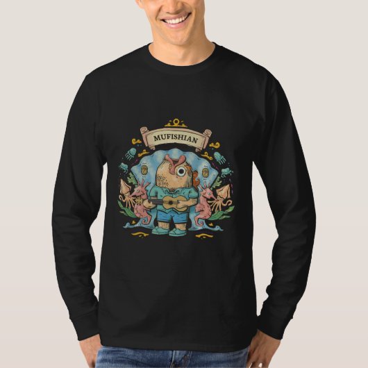 魚釣り生まれ Tシャツ (正面)