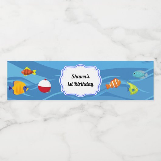 魚釣り用のパーティー水瓶ラベル ペットボトルラベル (シングルラベル)