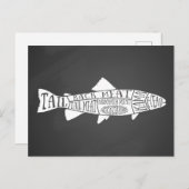 魚釣り用の魚介類キャビア肉切り ポストカード (正面/裏面)