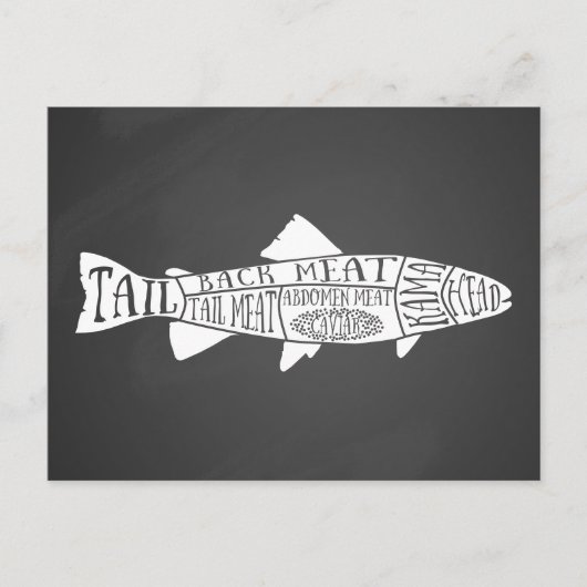 魚釣り用の魚介類キャビア肉切り ポストカード (正面)