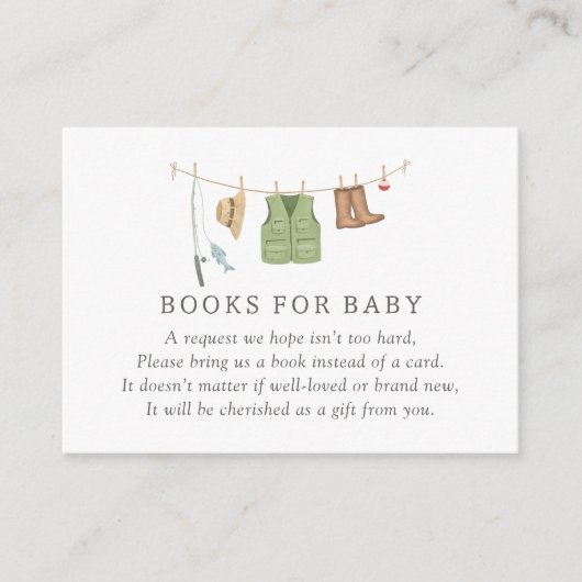 魚釣り用ベビーシャワー本 エンクロージャーカード (正面)