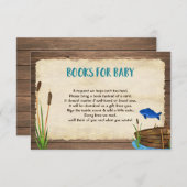 魚釣り男の子のシャワー書要求の挿入 エンクロージャーカード (正面/裏面)