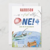 魚釣り男の子O-fish-ally第1誕生日 招待状 (正面)