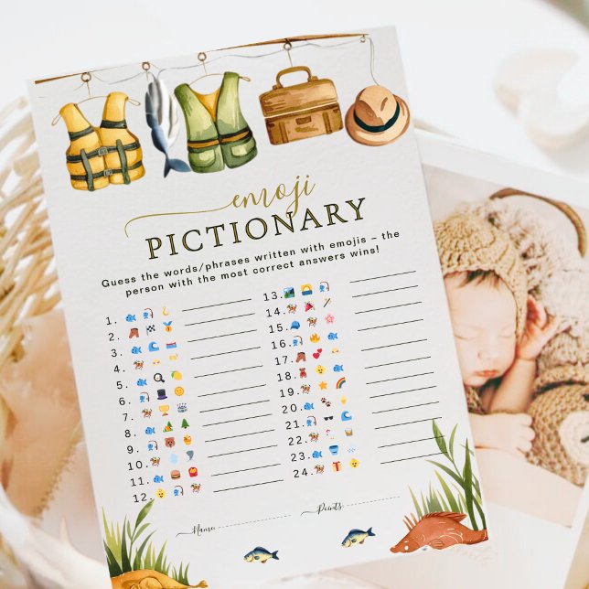 魚釣り男の赤ちゃん赤ちゃんシャワー絵文字ゲーム (クリエイターアップロード済み)