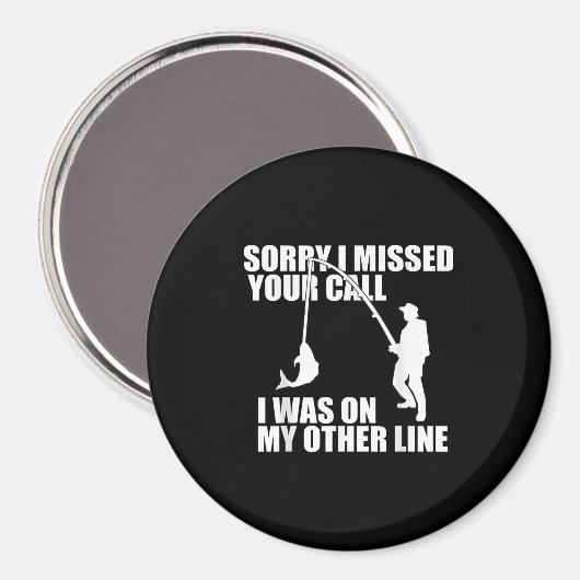 魚釣り男性へギフト恋しく思すまない マグネット (正面/裏面)