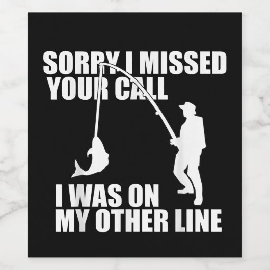 魚釣り男性へギフト恋しく思すまない ワインラベル (シングルラベル)