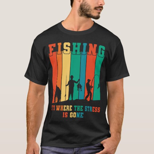魚釣り男性へフィッシャーマンフィッシャー魚釣り恋人 Tシャツ (正面)
