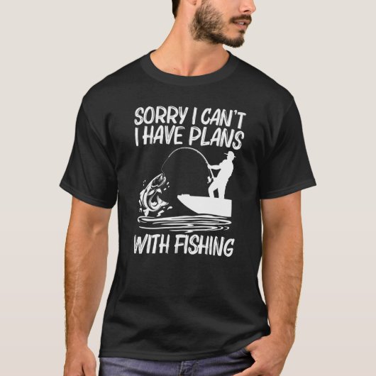 魚釣り男性へ女性漁師ベイトボートトリップ Tシャツ (正面)