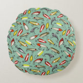 魚釣り病 ラウンドクッション (正面)