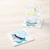 魚釣り祈りの言葉 スクエアペーパーコースター (インサイチュ)