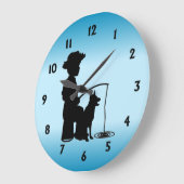 魚釣り穴 ラージ壁時計 (傾斜)