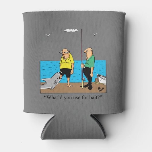 魚釣り笑わされるユーモアクーラーボックス 缶クーラー (正面)