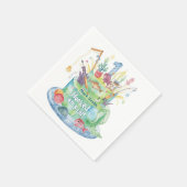 魚釣り第1の誕生日パーティーとケーキ装飾 スタンダードカクテルナプキン (角)