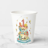 魚釣り第1の誕生日パーティーとケーキ装飾 紙コップ (正面)