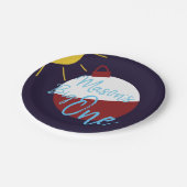 魚釣り第1回誕生日ビッグワンフィッシュ ペーパープレート (アングル)