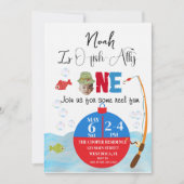 魚釣り第1回誕生日O-fish-ally招待状 招待状 (正面)