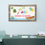 魚釣り第1誕生日バナー 横断幕 (トレードショー)