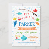 魚釣り第2回第3回第4回誕生日招待状 招待状 (正面)