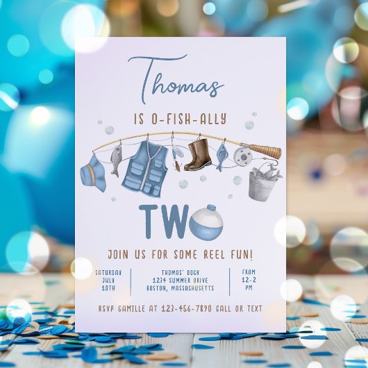 魚釣り第2誕生日O-Fish-Ally二誕生日 招待状