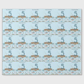 魚釣り第5誕生日 ラッピングペーパー (フラット)