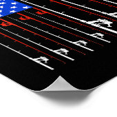 魚釣り米国アメリカ国旗7月漁師4日 ポスター (角)