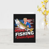 魚釣り素晴らしを再びおもしろいByb魚釣りユーモアT カード (黄色い花)