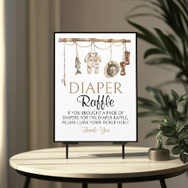 魚釣り素朴おむつラッフルサイン8x10